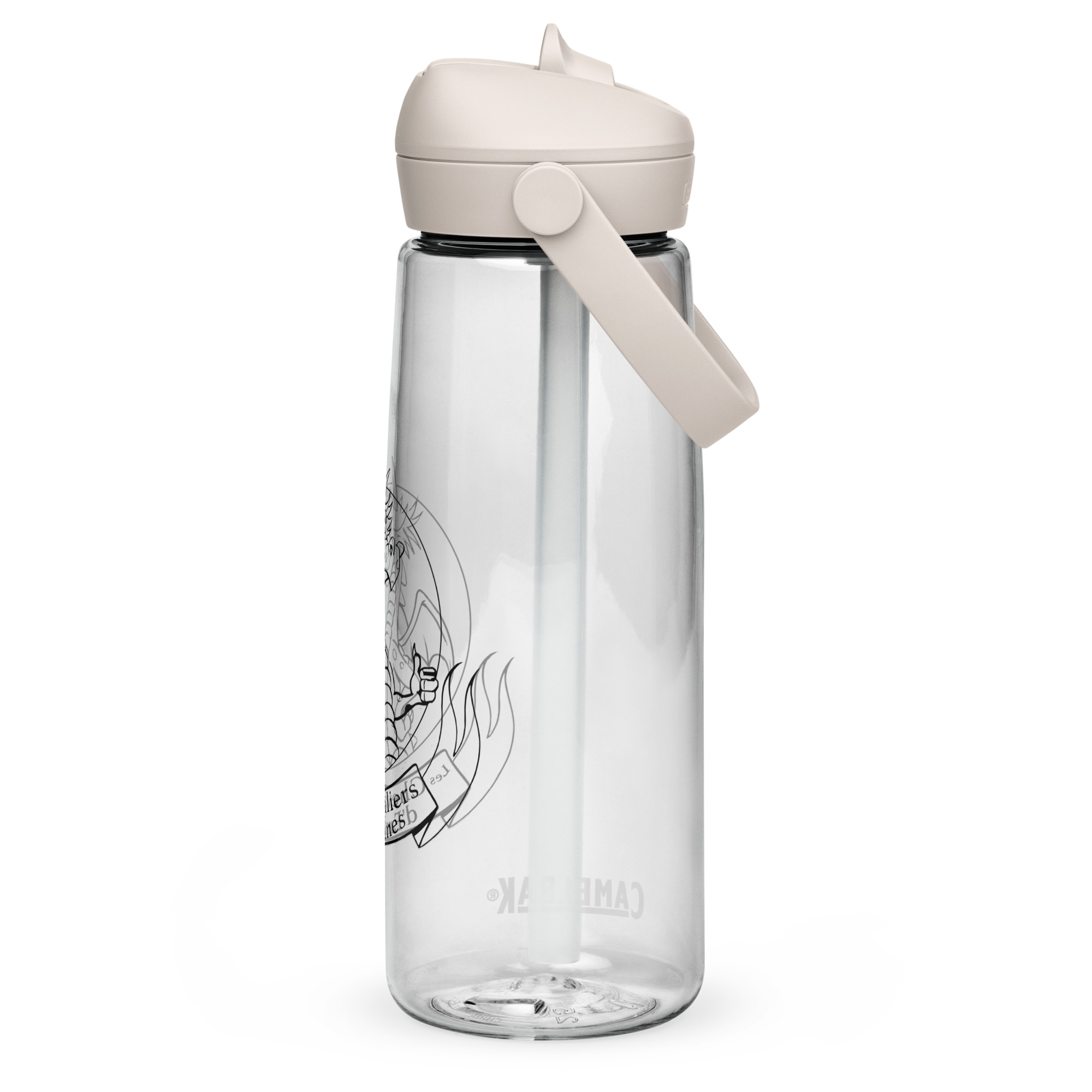 Gourde avec paille rétractable